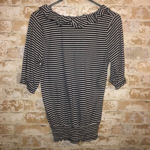 Black and White scrunched blouse